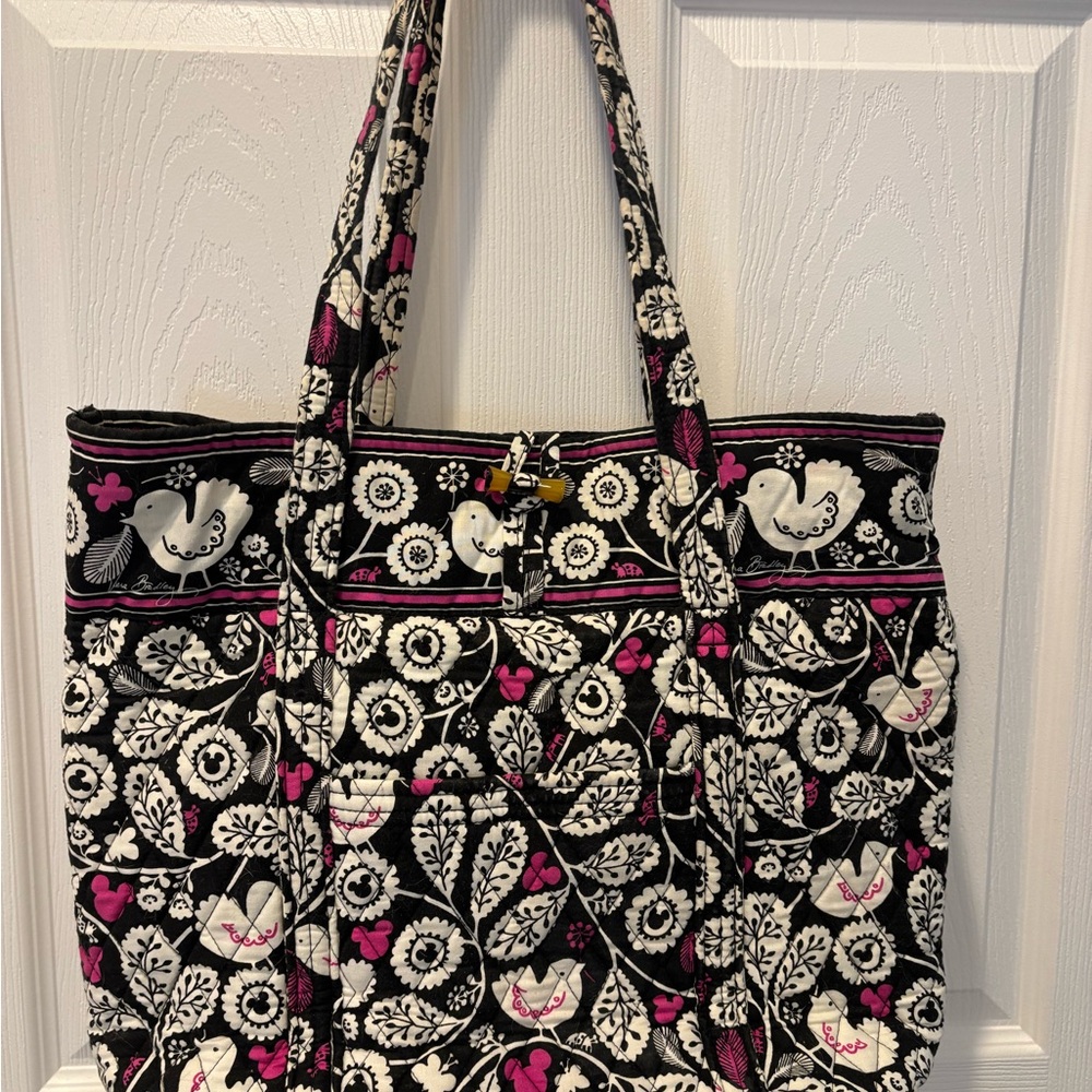 Vera Bradley Disney Black and White Tote Bag with Swirling Patterns